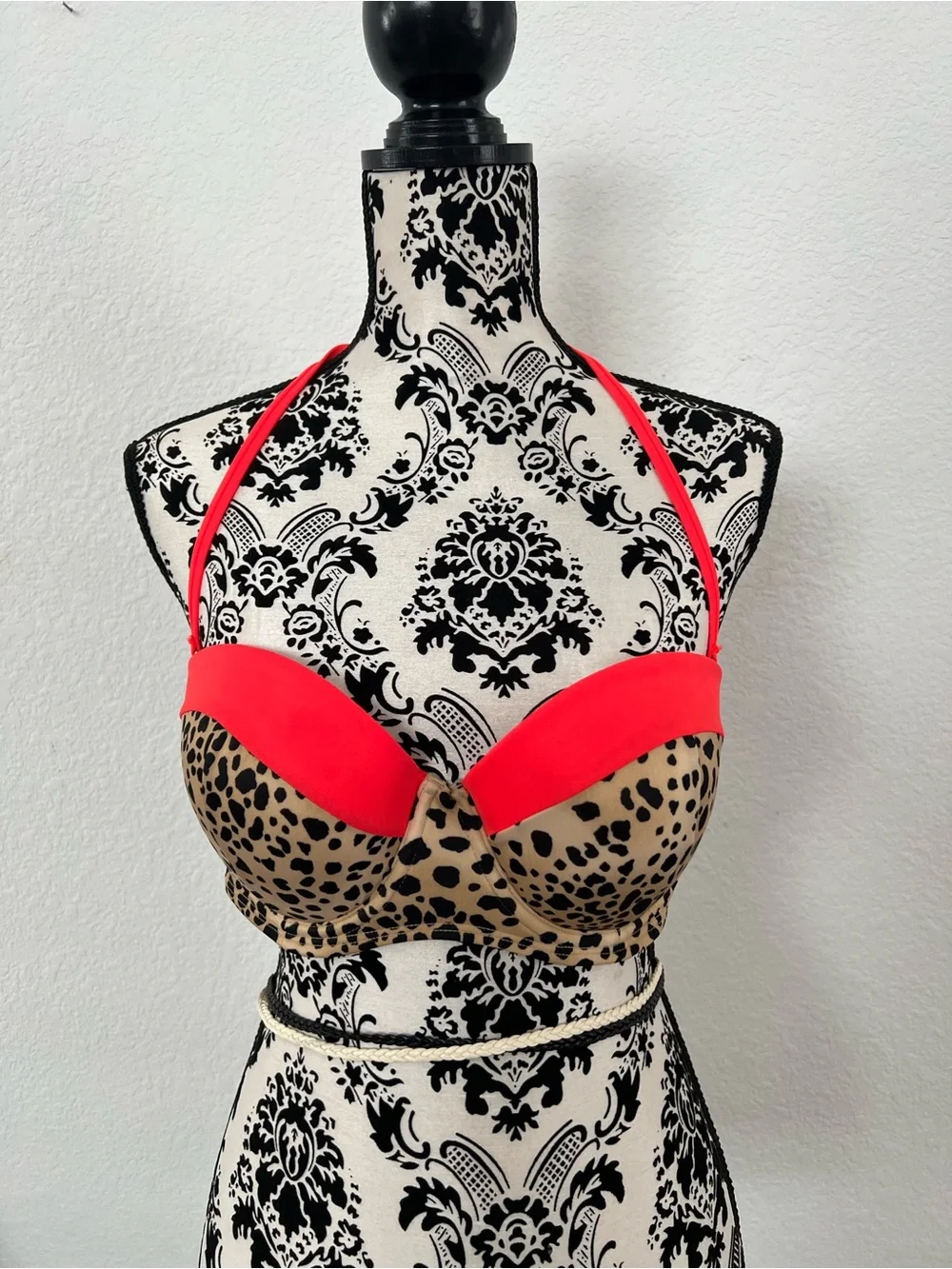 Victoria’s Secret Cheetah Print Halter Bikini Top 36D